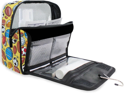 Hanging Travel Toiletry Bag Kit Makeup Case Cosmetics Organizer for Men Women (cow pattern)
