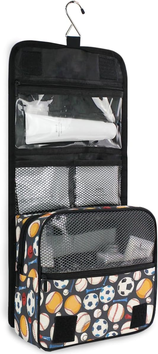 Hanging Travel Toiletry Bag Kit Makeup Case Cosmetics Organizer for Men Women (cow pattern)