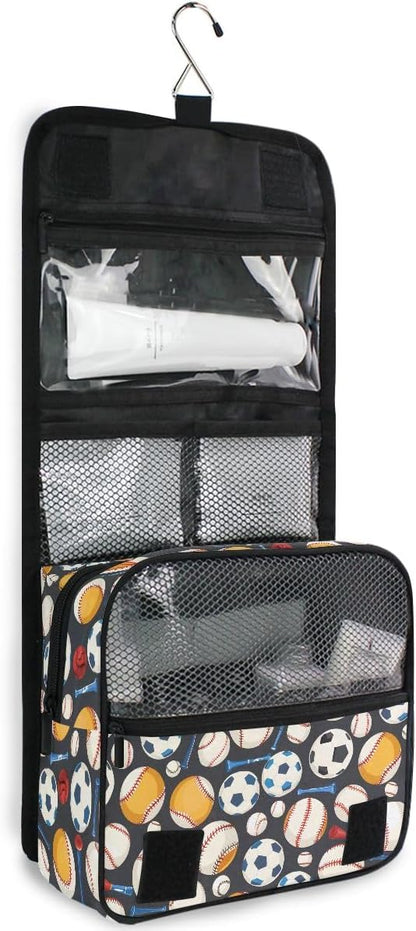 Hanging Travel Toiletry Bag Kit Makeup Case Cosmetics Organizer for Men Women (cow pattern)