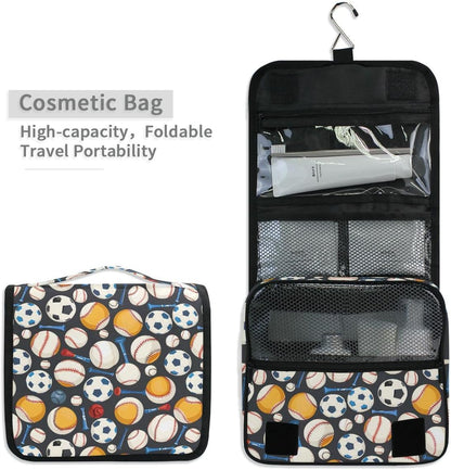 Hanging Travel Toiletry Bag Kit Makeup Case Cosmetics Organizer for Men Women (cow pattern)