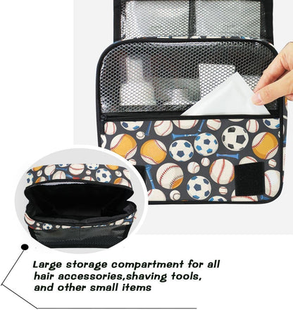 Hanging Travel Toiletry Bag Kit Makeup Case Cosmetics Organizer for Men Women (cow pattern)