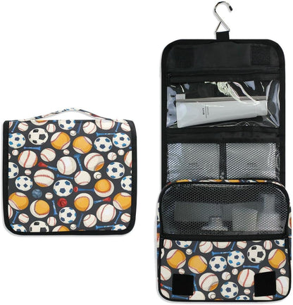 Hanging Travel Toiletry Bag Kit Makeup Case Cosmetics Organizer for Men Women (cow pattern)