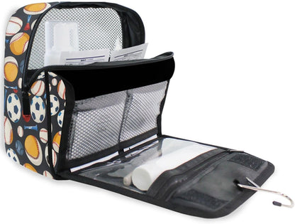 Hanging Travel Toiletry Bag Kit Makeup Case Cosmetics Organizer for Men Women (cow pattern)