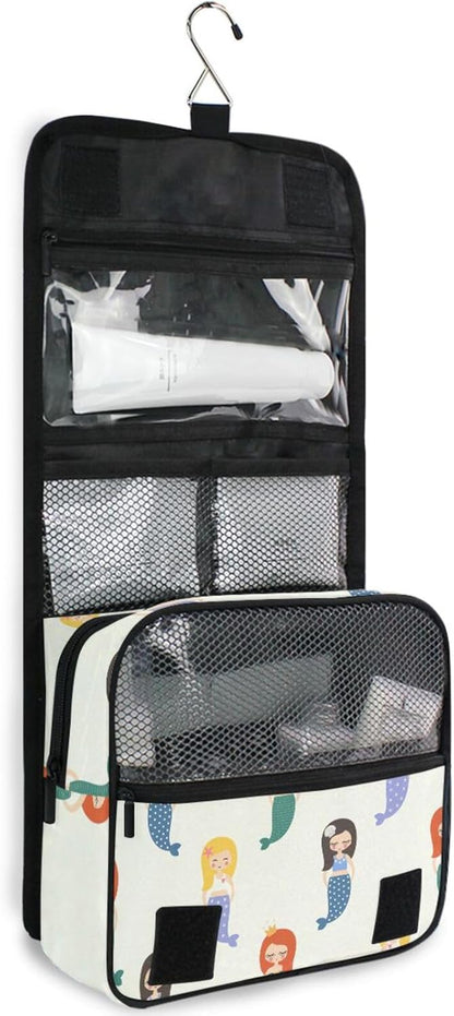 Hanging Travel Toiletry Bag Kit Makeup Case Cosmetics Organizer for Men Women (cow pattern)
