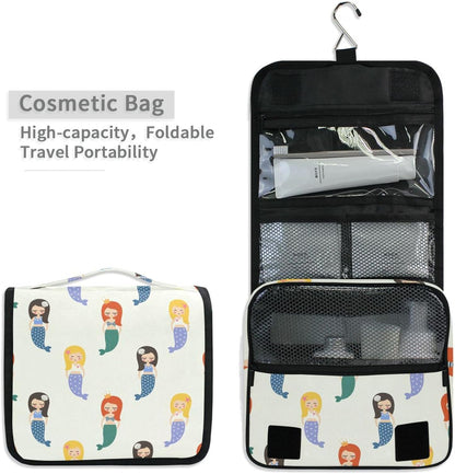 Hanging Travel Toiletry Bag Kit Makeup Case Cosmetics Organizer for Men Women (cow pattern)