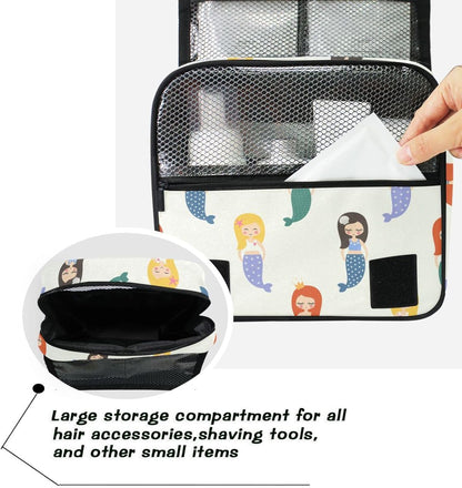 Hanging Travel Toiletry Bag Kit Makeup Case Cosmetics Organizer for Men Women (cow pattern)