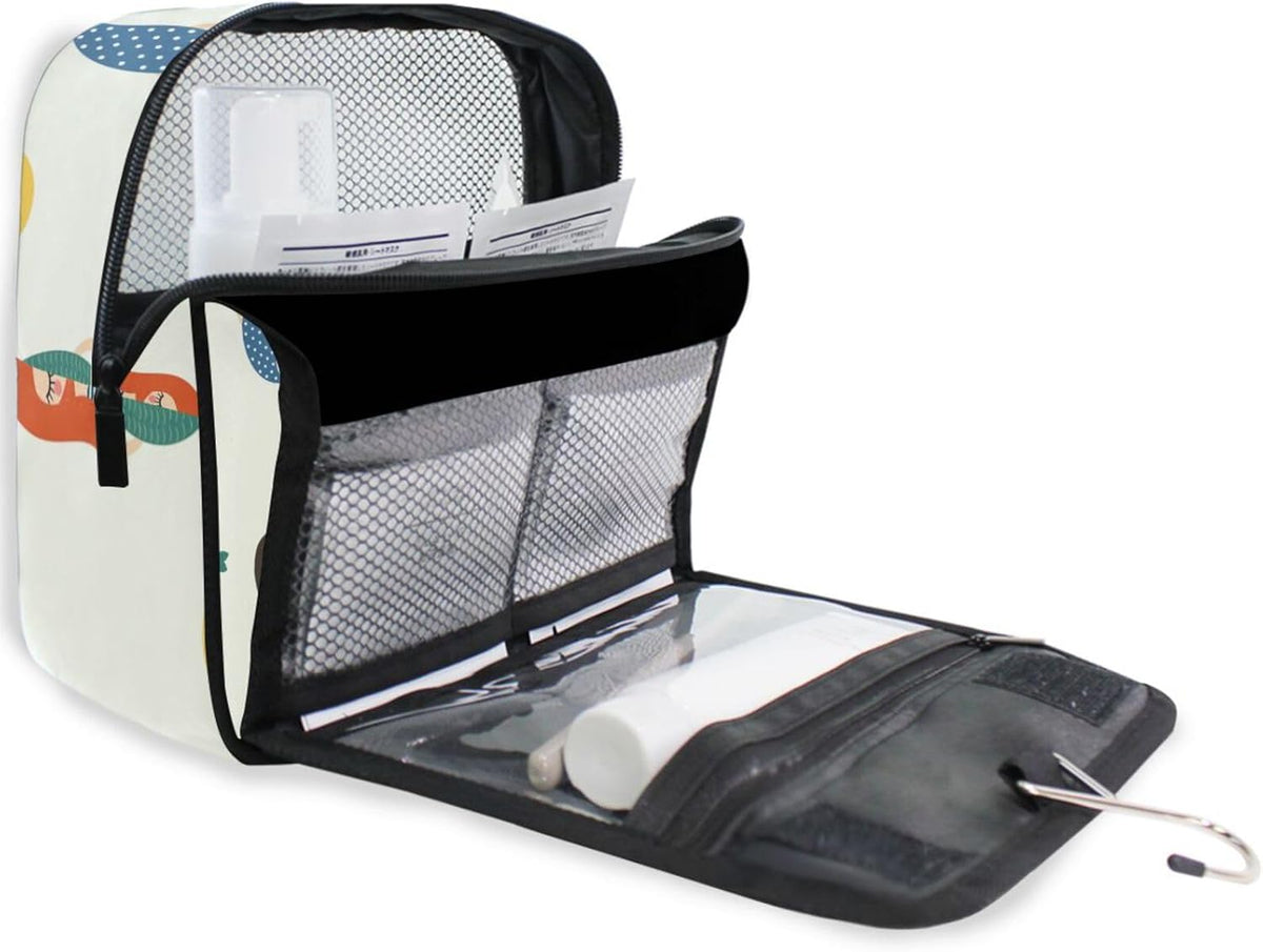 Hanging Travel Toiletry Bag Kit Makeup Case Cosmetics Organizer for Men Women (cow pattern)