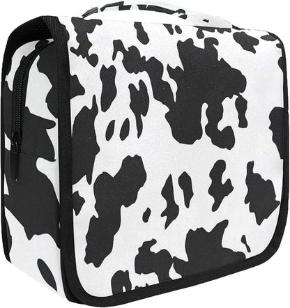 Hanging Travel Toiletry Bag Kit Makeup Case Cosmetics Organizer for Men Women (cow pattern)