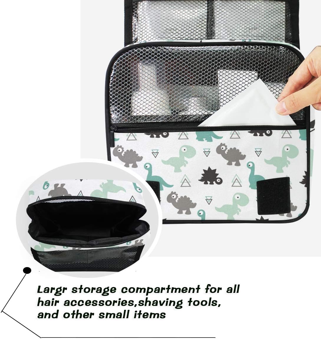 Hanging Travel Toiletry Bag Kit Makeup Case Cosmetics Organizer for Men Women (cow pattern)