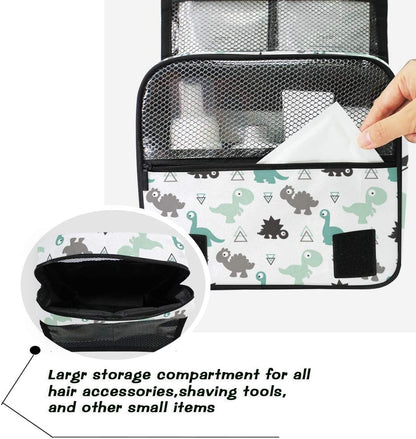 Hanging Travel Toiletry Bag Kit Makeup Case Cosmetics Organizer for Men Women (cow pattern)