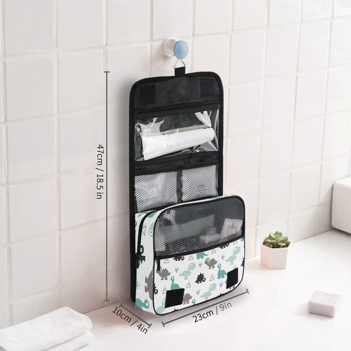 Hanging Travel Toiletry Bag Kit Makeup Case Cosmetics Organizer for Men Women (cow pattern)