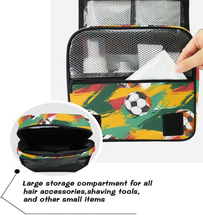 Hanging Travel Toiletry Bag Kit Makeup Case Cosmetics Organizer for Men Women (cow pattern)