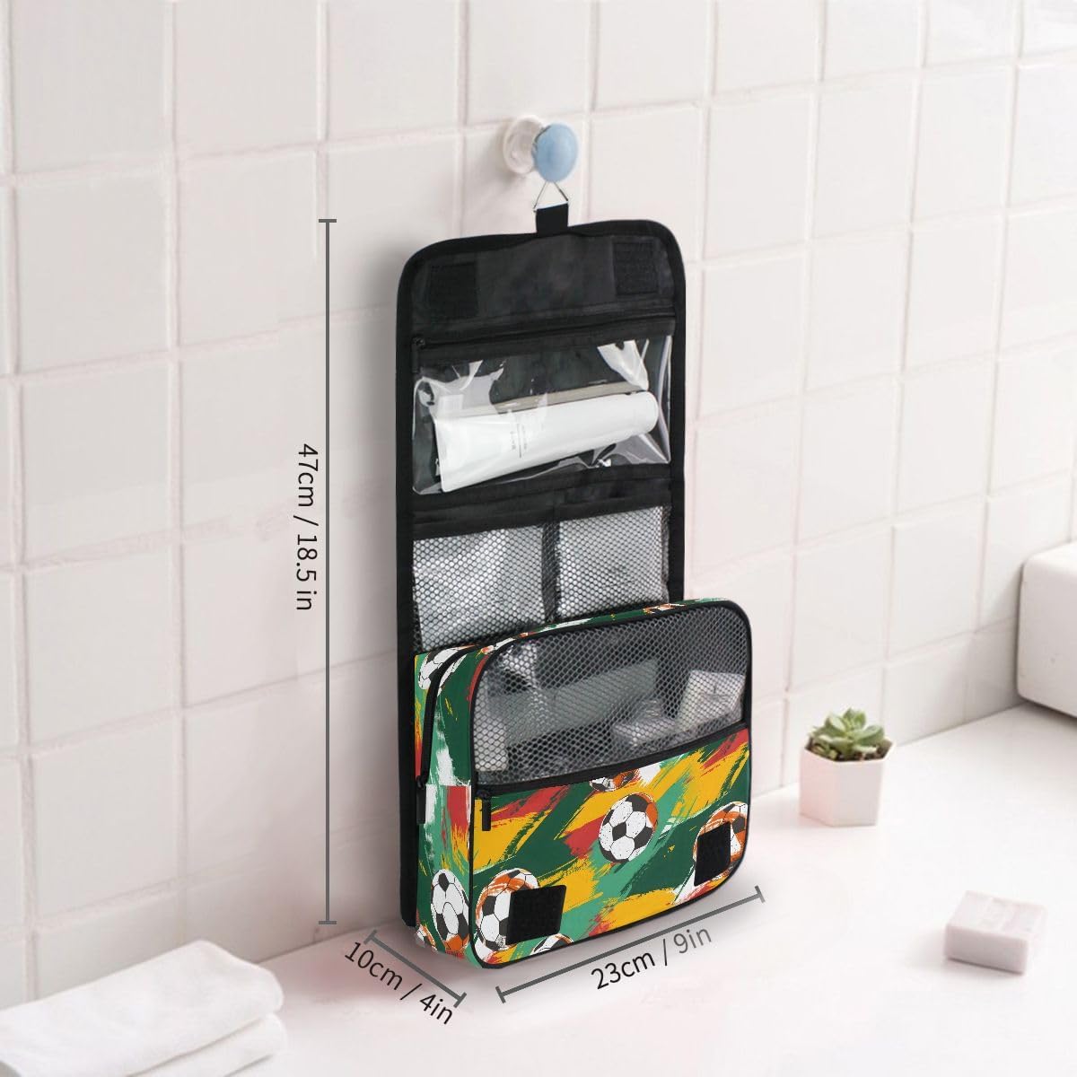 Hanging Travel Toiletry Bag Kit Makeup Case Cosmetics Organizer for Men Women (cow pattern)