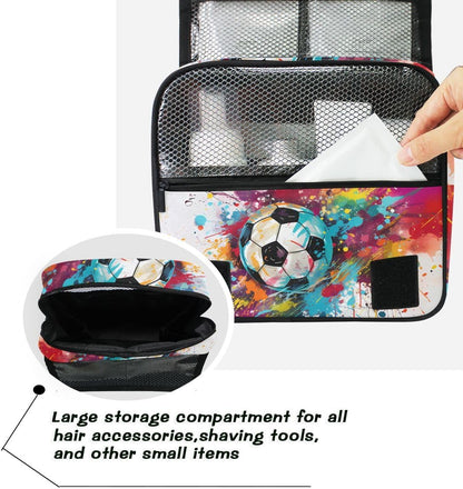 Hanging Travel Toiletry Bag Kit Makeup Case Cosmetics Organizer for Men Women (cow pattern)