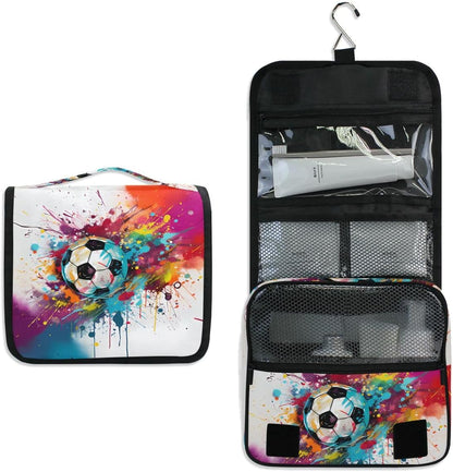 Hanging Travel Toiletry Bag Kit Makeup Case Cosmetics Organizer for Men Women (cow pattern)