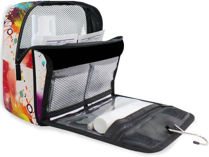 Hanging Travel Toiletry Bag Kit Makeup Case Cosmetics Organizer for Men Women (cow pattern)