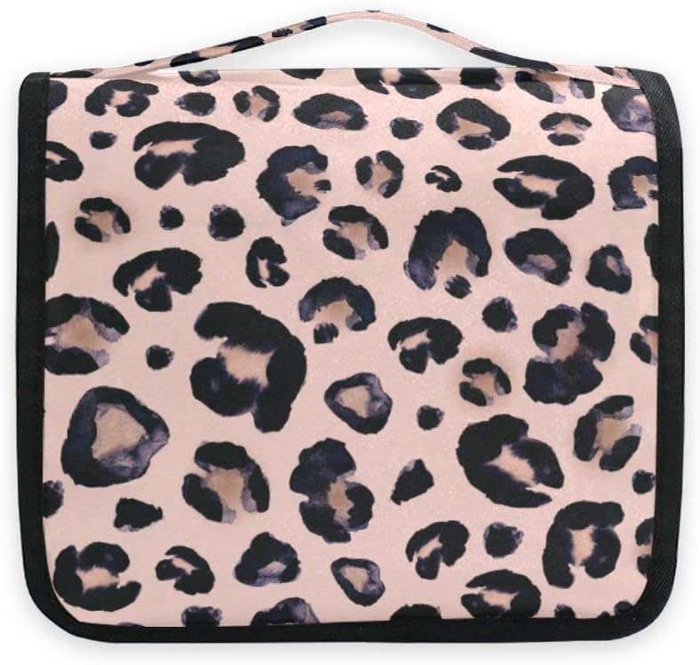 Hanging Travel Toiletry Bag Kit Makeup Case Cosmetics Organizer for Men Women (cow pattern)