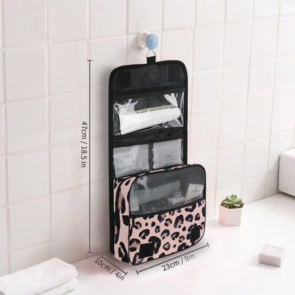 Hanging Travel Toiletry Bag Kit Makeup Case Cosmetics Organizer for Men Women (cow pattern)