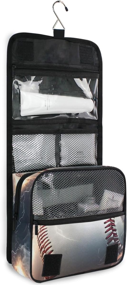 Hanging Travel Toiletry Bag Kit Makeup Case Cosmetics Organizer for Men Women (cow pattern)