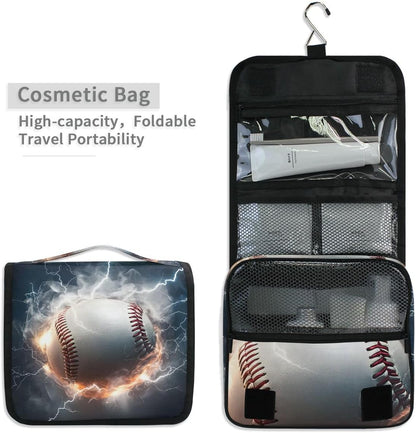 Hanging Travel Toiletry Bag Kit Makeup Case Cosmetics Organizer for Men Women (cow pattern)