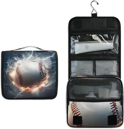 Hanging Travel Toiletry Bag Kit Makeup Case Cosmetics Organizer for Men Women (cow pattern)