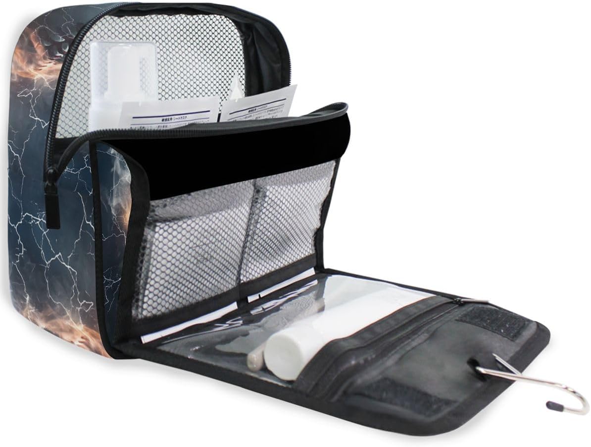 Hanging Travel Toiletry Bag Kit Makeup Case Cosmetics Organizer for Men Women (cow pattern)