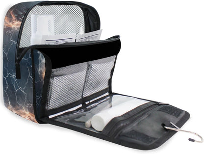 Hanging Travel Toiletry Bag Kit Makeup Case Cosmetics Organizer for Men Women (cow pattern)