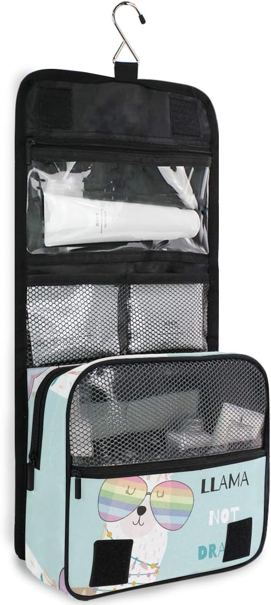 Hanging Travel Toiletry Bag Kit Makeup Case Cosmetics Organizer for Men Women (cow pattern)