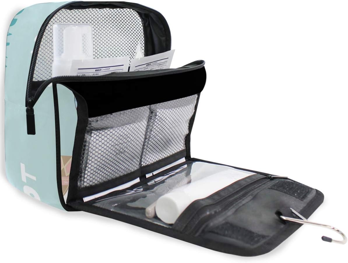 Hanging Travel Toiletry Bag Kit Makeup Case Cosmetics Organizer for Men Women (cow pattern)