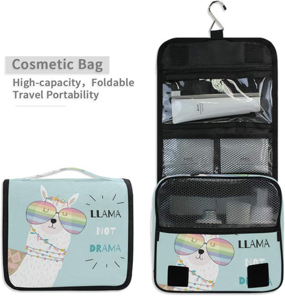 Hanging Travel Toiletry Bag Kit Makeup Case Cosmetics Organizer for Men Women (cow pattern)