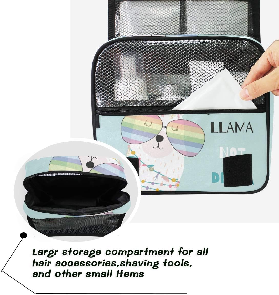 Hanging Travel Toiletry Bag Kit Makeup Case Cosmetics Organizer for Men Women (cow pattern)