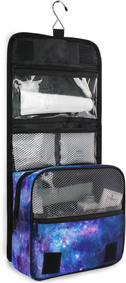 Hanging Travel Toiletry Bag Kit Makeup Case Cosmetics Organizer for Men Women (cow pattern)