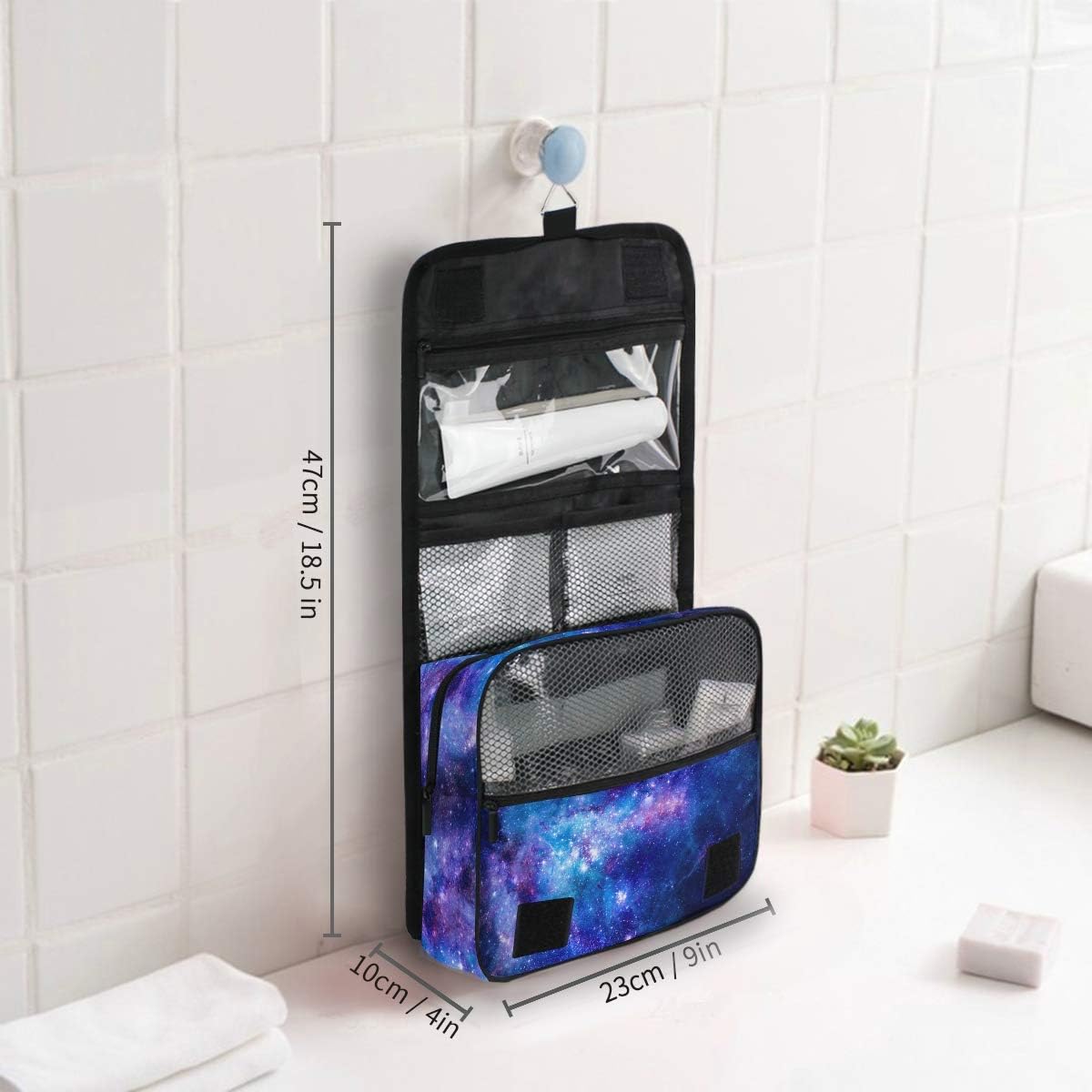 Hanging Travel Toiletry Bag Kit Makeup Case Cosmetics Organizer for Men Women (cow pattern)