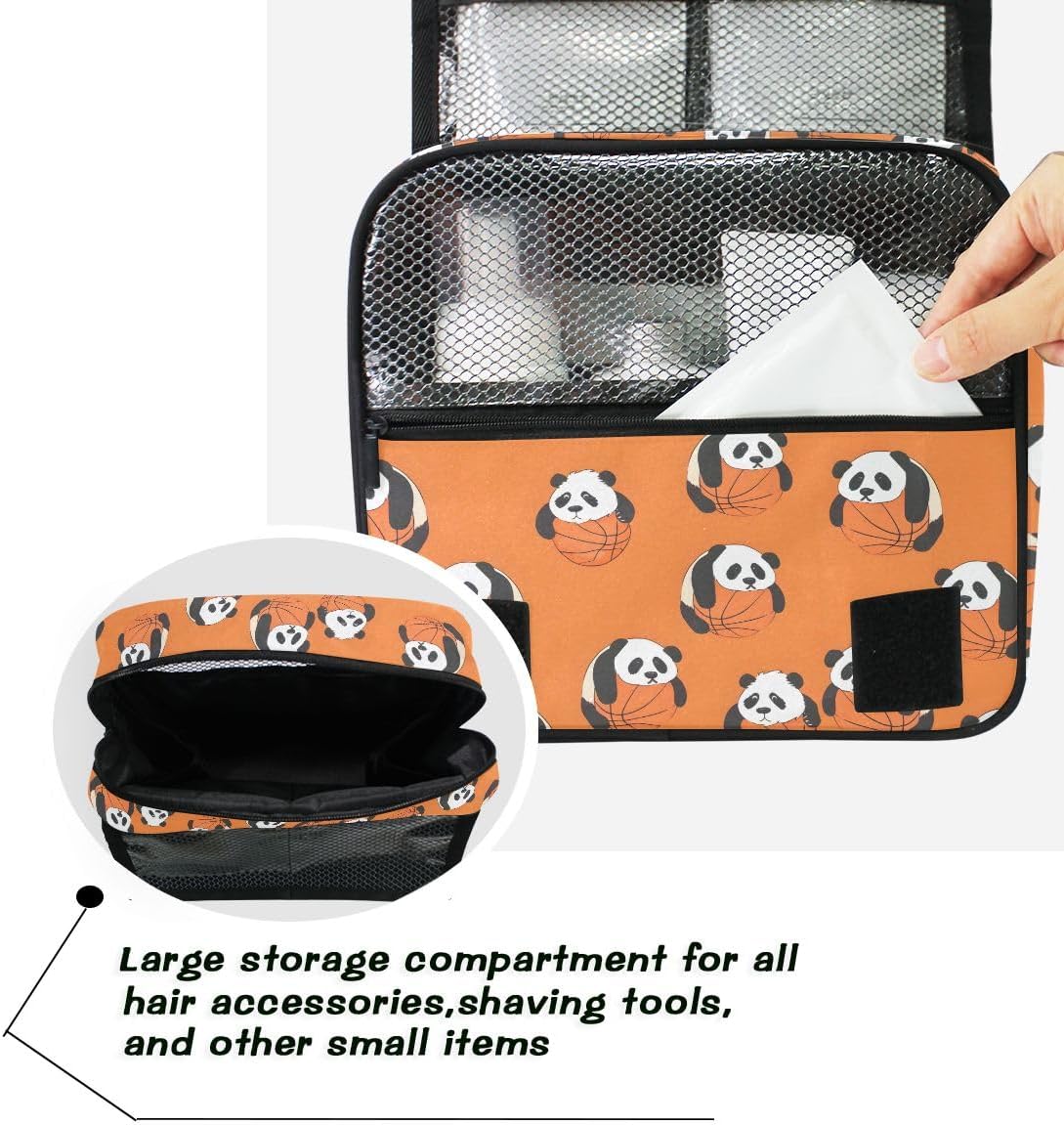 Hanging Travel Toiletry Bag Kit Makeup Case Cosmetics Organizer for Men Women (cow pattern)