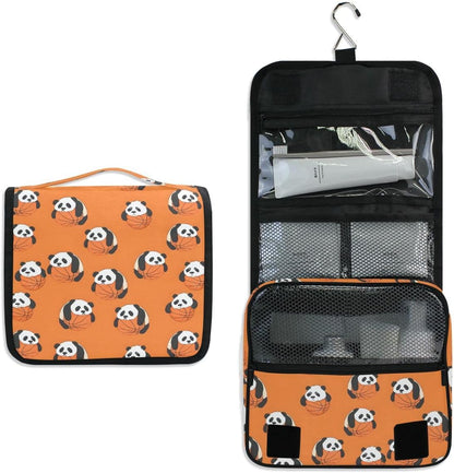 Hanging Travel Toiletry Bag Kit Makeup Case Cosmetics Organizer for Men Women (cow pattern)