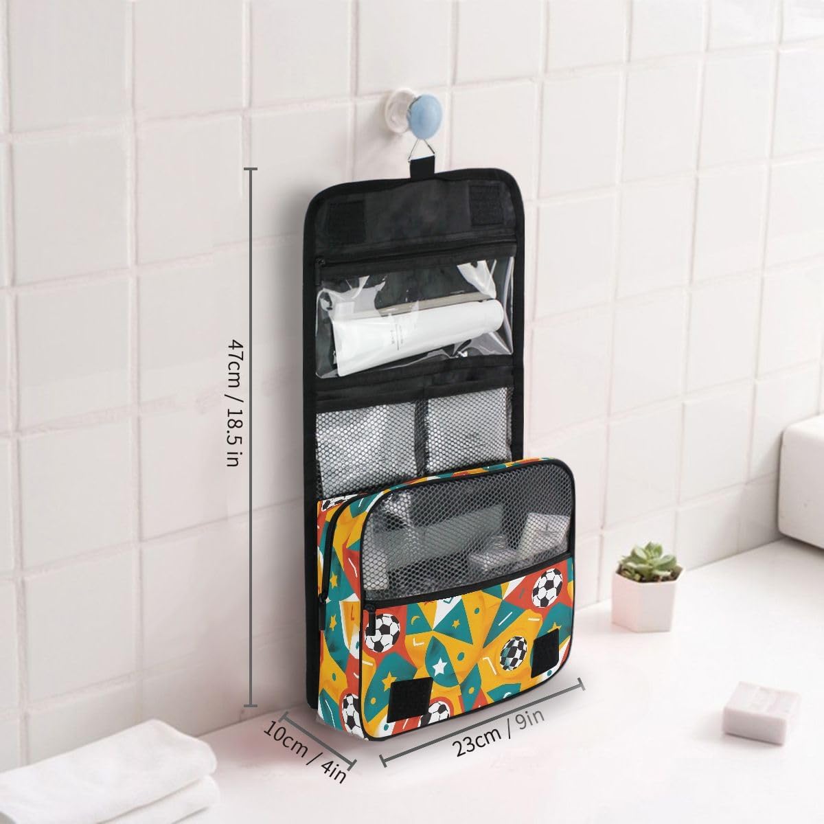 Hanging Travel Toiletry Bag Kit Makeup Case Cosmetics Organizer for Men Women (cow pattern)