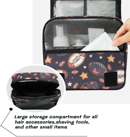 Hanging Travel Toiletry Bag Kit Makeup Case Cosmetics Organizer for Men Women (cow pattern)