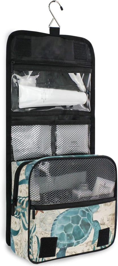 Hanging Travel Toiletry Bag Kit Makeup Case Cosmetics Organizer for Men Women (cow pattern)