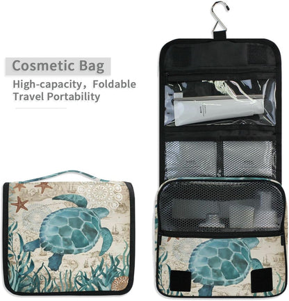 Hanging Travel Toiletry Bag Kit Makeup Case Cosmetics Organizer for Men Women (cow pattern)
