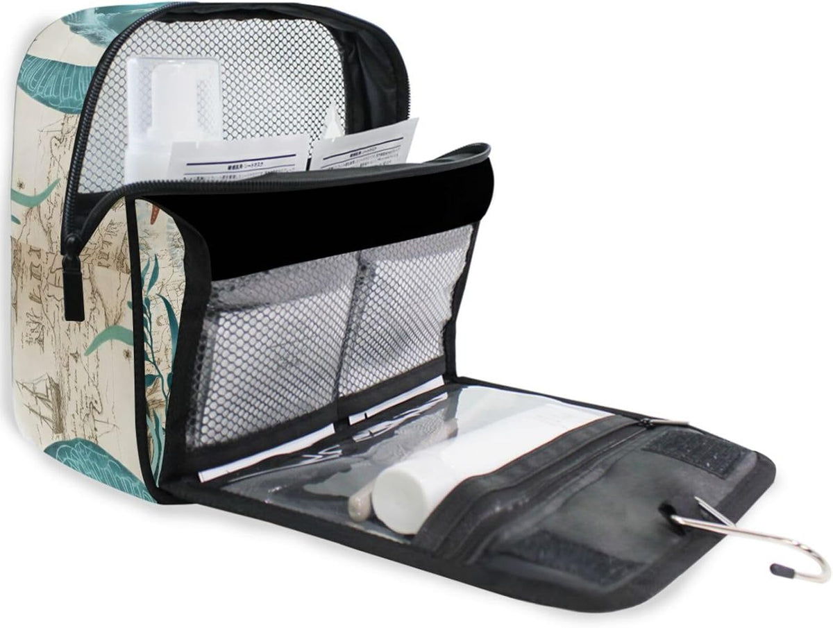 Hanging Travel Toiletry Bag Kit Makeup Case Cosmetics Organizer for Men Women (cow pattern)