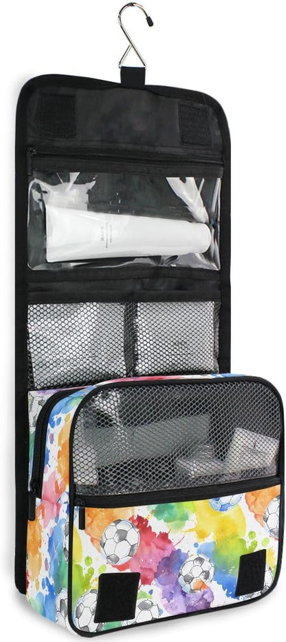 Hanging Travel Toiletry Bag Kit Makeup Case Cosmetics Organizer for Men Women (cow pattern)