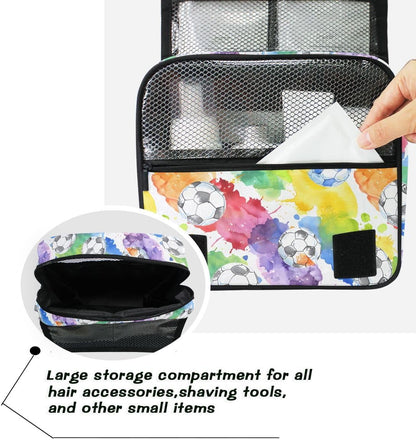 Hanging Travel Toiletry Bag Kit Makeup Case Cosmetics Organizer for Men Women (cow pattern)