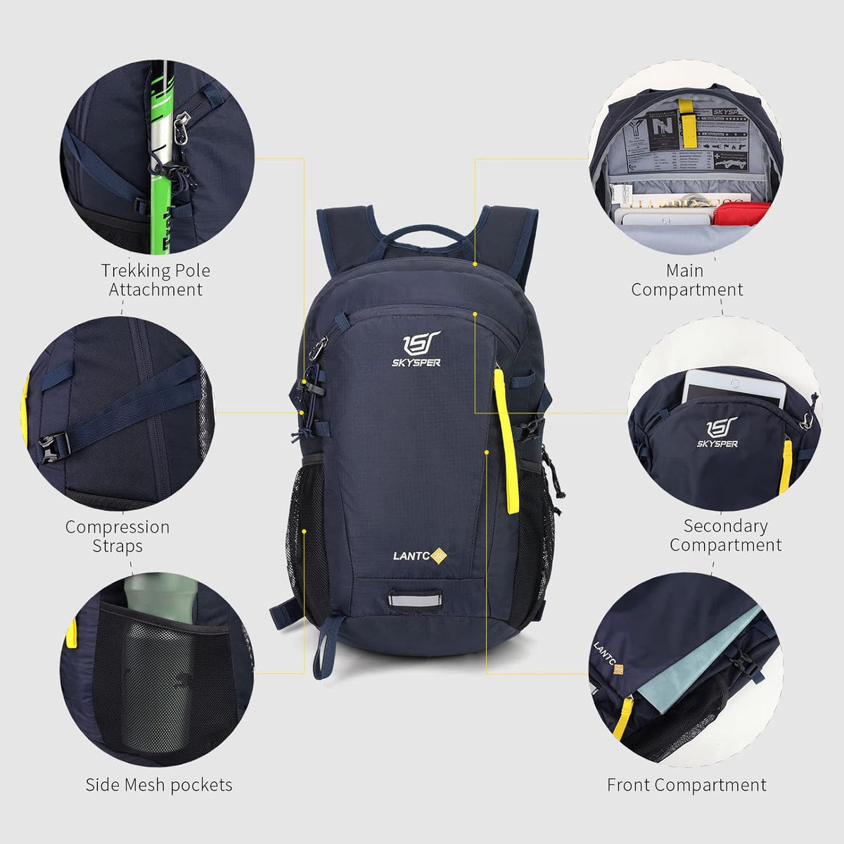 Small Hiking Backpack, 20L Lightweight Travel Backpacks Hiking Daypack for Women Men