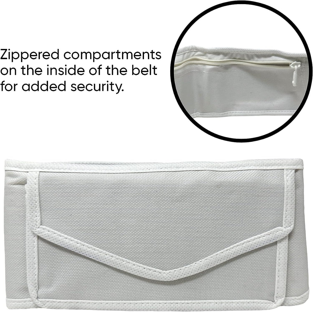 Free-Size Adjustable Ihram Belt with Phone Holder Anti Theft Travel Money Belt Waist Belt for Hajj Umrah Or Sports Belt White for Men and Women