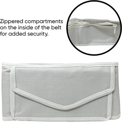Free-Size Adjustable Ihram Belt with Phone Holder Anti Theft Travel Money Belt Waist Belt for Hajj Umrah Or Sports Belt White for Men and Women