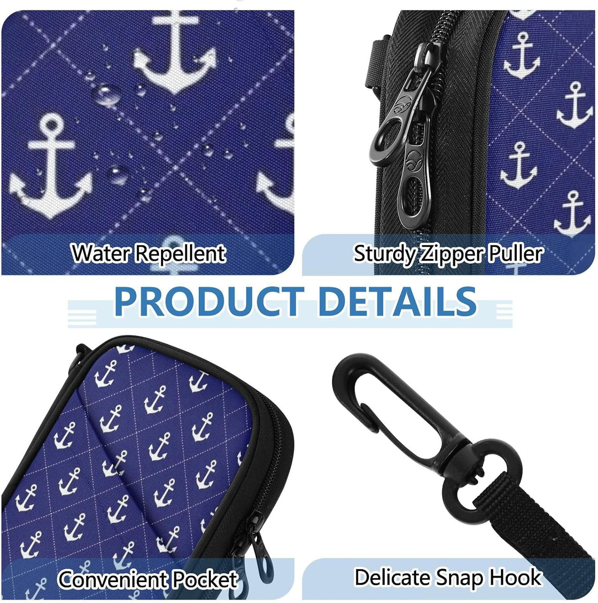 Travel Document Organizer 21×14×3 CM | Polyester Oxford Sturdy Shape Multi-Way Carry for Men Women Outdoor Navy Berth