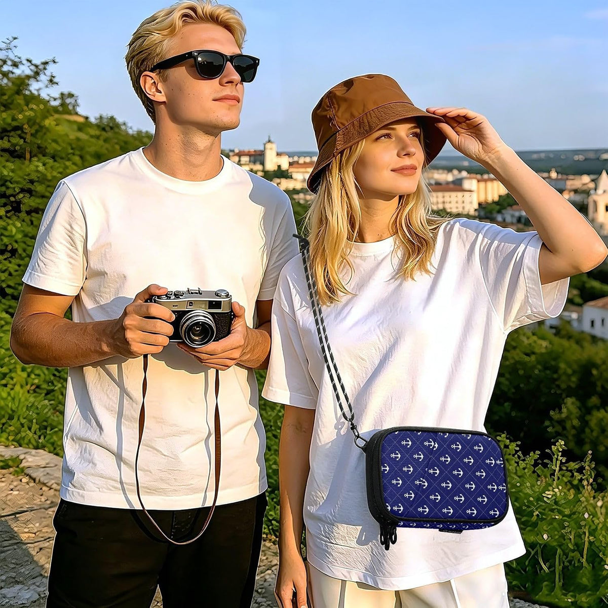 Travel Document Organizer 21×14×3 CM | Polyester Oxford Sturdy Shape Multi-Way Carry for Men Women Outdoor Navy Berth