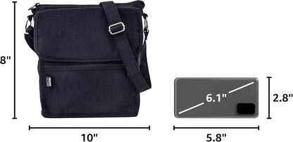 Crossbody Travel Purse with RFID Blocking Pocket and Lifetime Recovery Service. Nylon Shoulder Bag