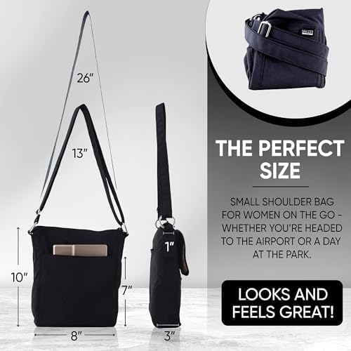 Crossbody Travel Purse with RFID Blocking Pocket and Lifetime Recovery Service. Nylon Shoulder Bag