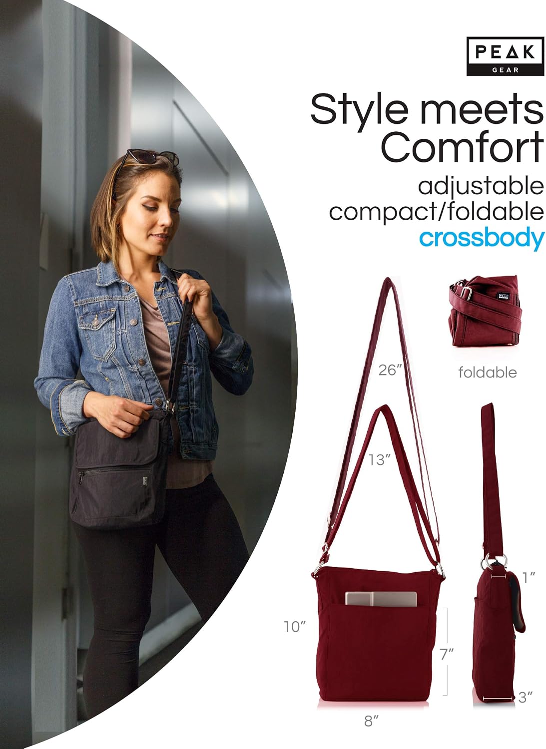 Crossbody Travel Purse with RFID Blocking Pocket and Lifetime Recovery Service. Nylon Shoulder Bag